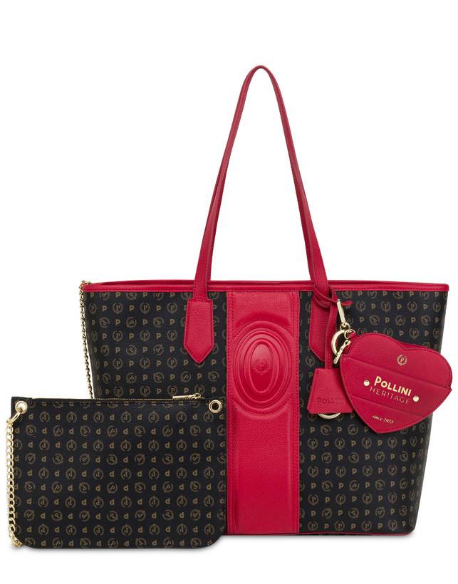 Pollini Shopping Bag Heritage 70th Anniversary Nero/rosso Saldi