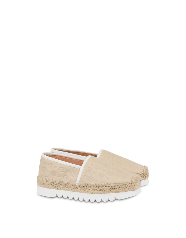 Pollini Espadrillas Heritage Logo Embossed Avorio Vendita Economica