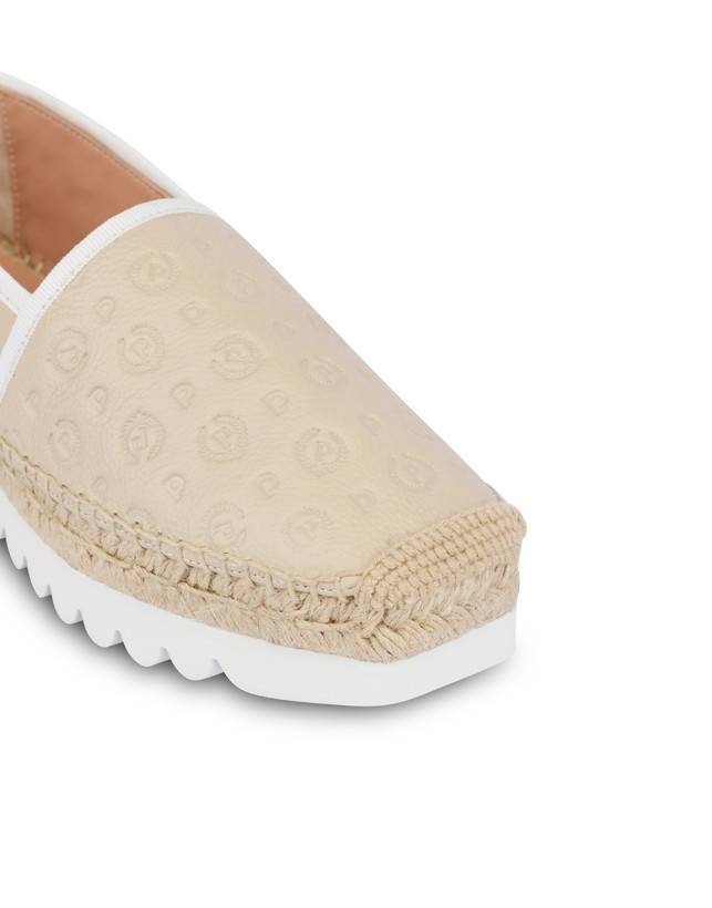 Pollini Espadrillas Heritage Logo Embossed Avorio Vendita Economica