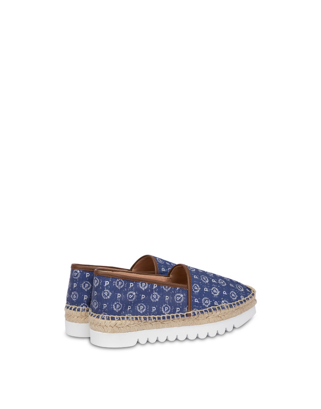 Pollini Espadrillas Heritage Denim Jacquard Blu/marrone Online Outlet