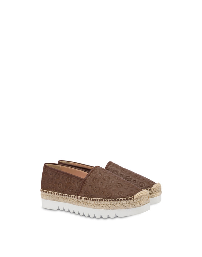 Pollini Espadrillas Heritage Logo Embossed Marrone I Più Venduti