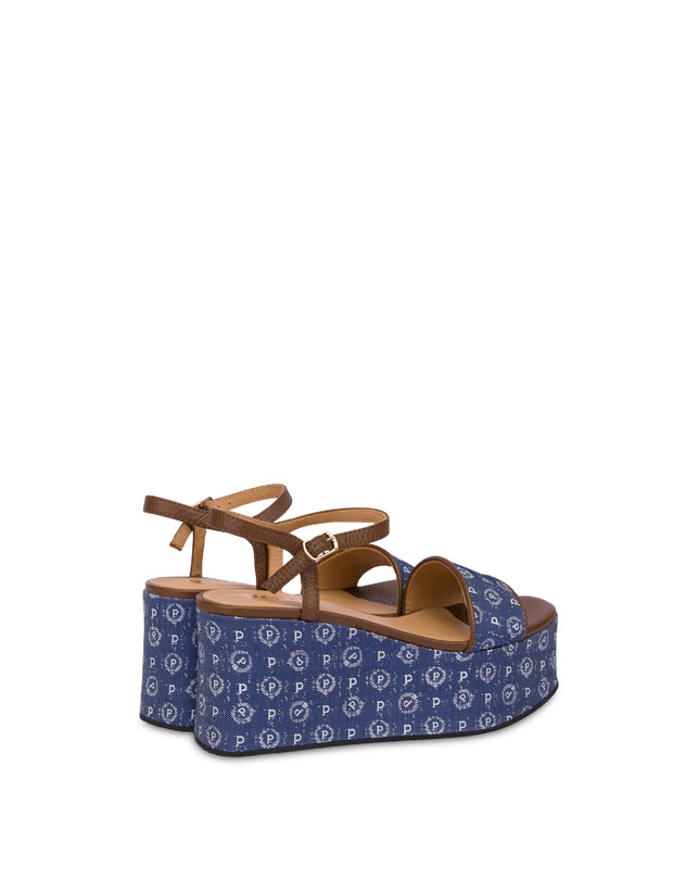 Pollini Zeppa Heritage Denim Jacquard Blu/marrone Negozio