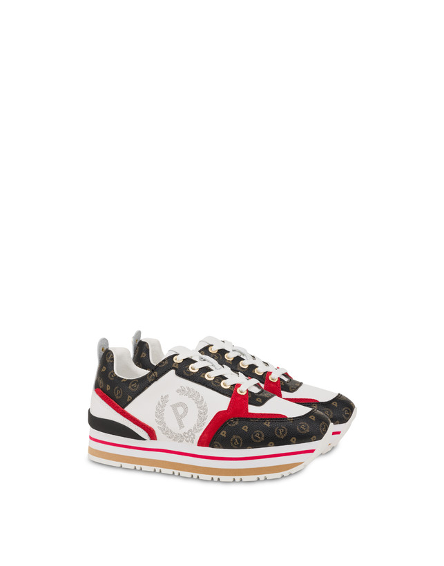 Pollini Sneakers In Vitello Heritage Forever Nero/rosso/bianco 2025