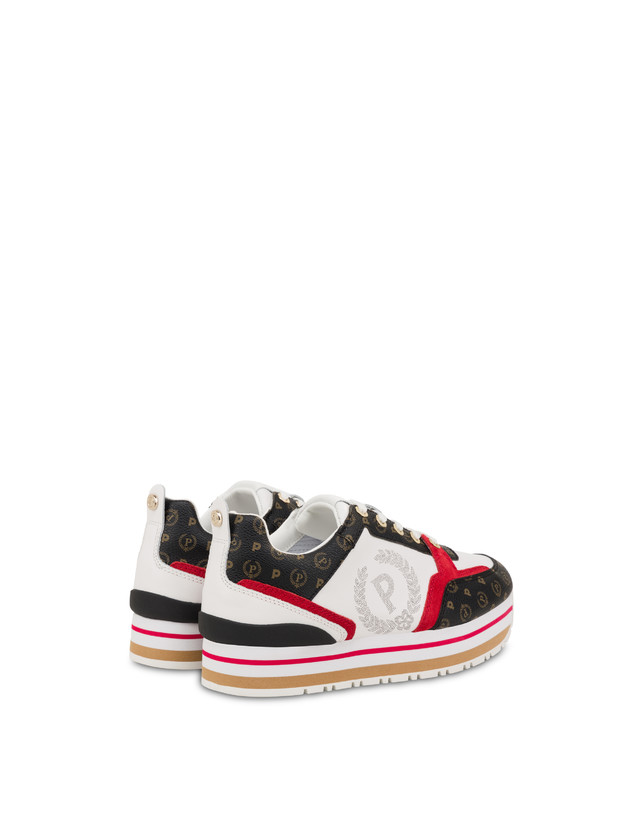Pollini Sneakers In Vitello Heritage Forever Nero/rosso/bianco 2025