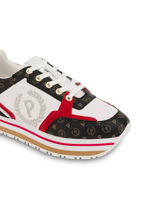 Pollini Sneakers In Vitello Heritage Forever Nero/rosso/bianco 2025