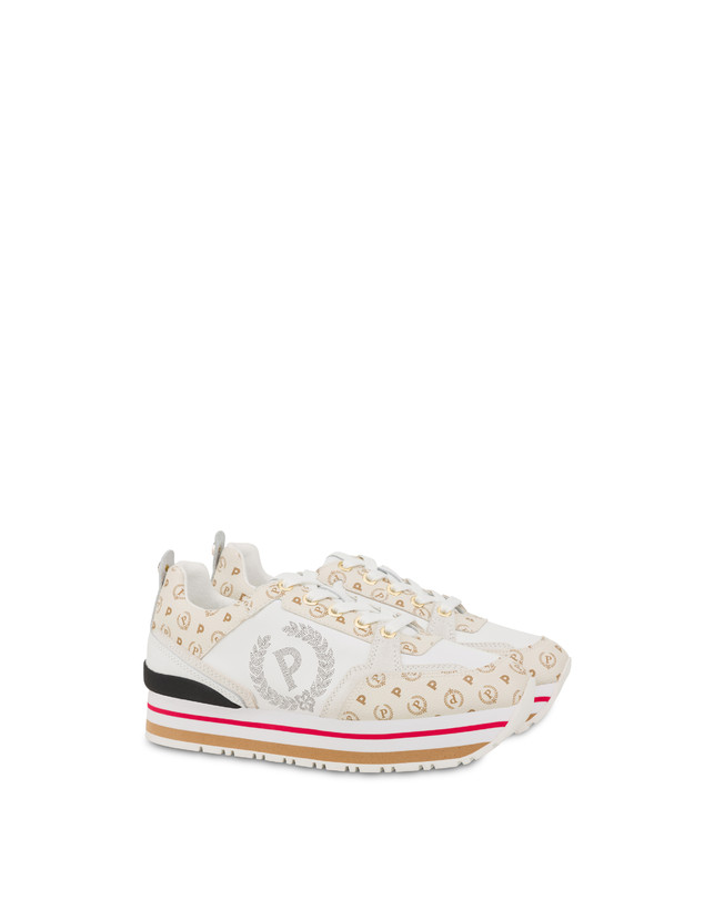 Pollini Sneakers In Vitello Heritage Forever Avorio/avorio/bianco Italy