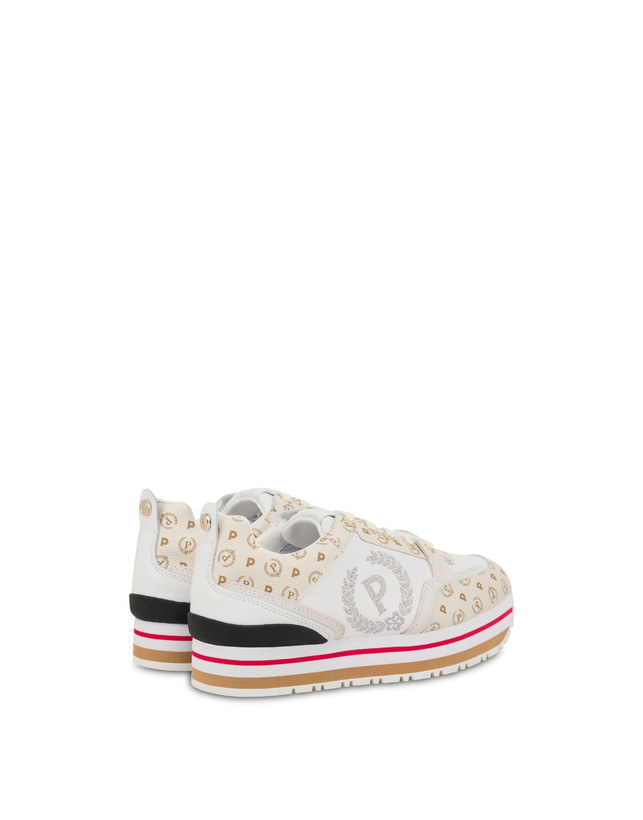 Pollini Sneakers In Vitello Heritage Forever Avorio/avorio/bianco Italy