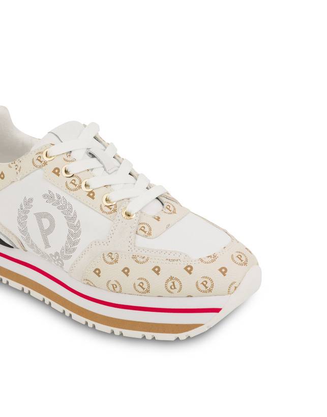 Pollini Sneakers In Vitello Heritage Forever Avorio/avorio/bianco Italy