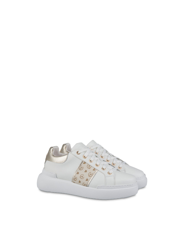 Pollini Sneaker Avorio/platino/bianco In Linea