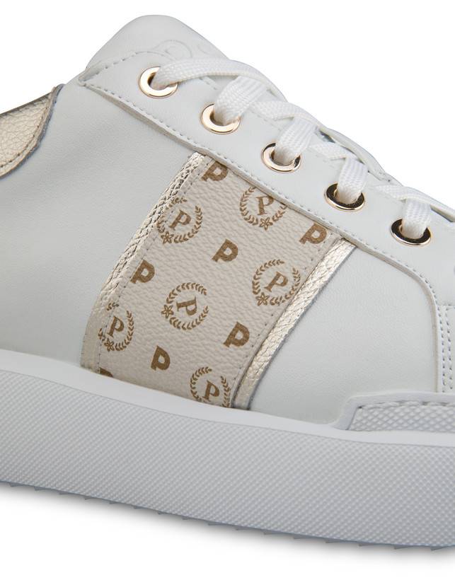 Pollini Sneaker Avorio/platino/bianco In Linea
