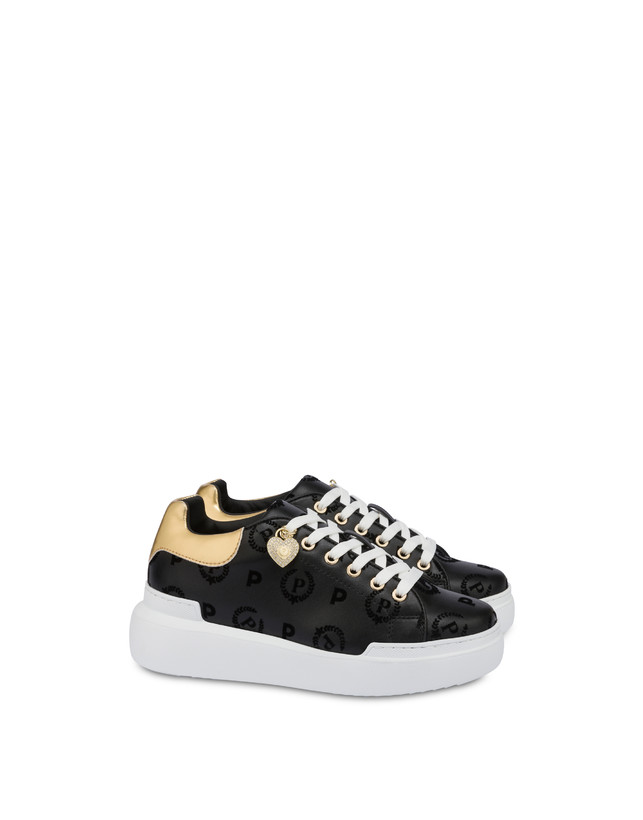 Pollini Sneakers Con Charm Heritage Flock Nero/nero Negozi Online