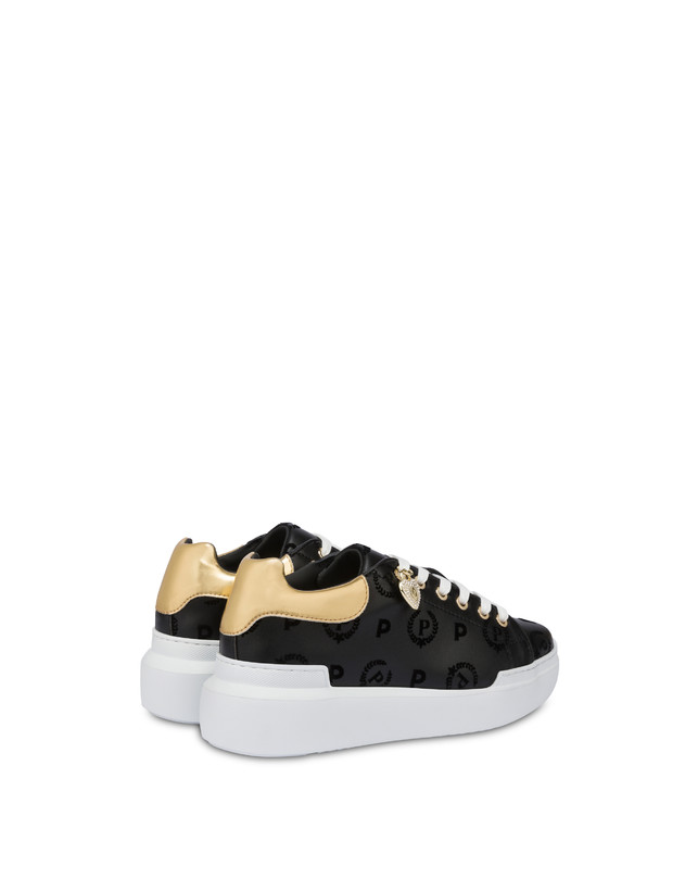 Pollini Sneakers Con Charm Heritage Flock Nero/nero Negozi Online