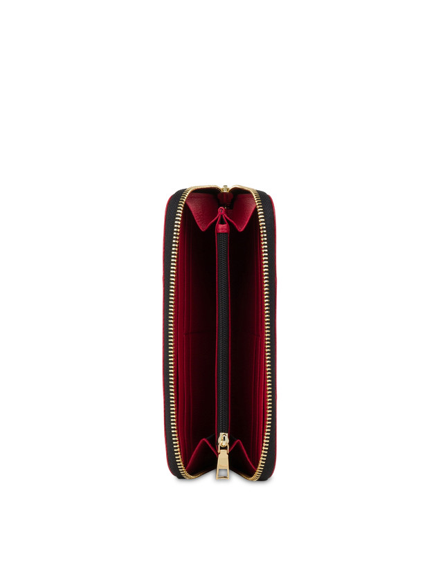 Pollini Portafoglio Zip Around Heritage 70th Anniversary Nero/rosso Promozione Limitata
