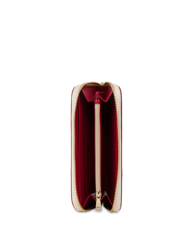 Pollini Portafoglio Zip Around Heritage 70th Anniversary Avorio/rosso Fino Al -60%