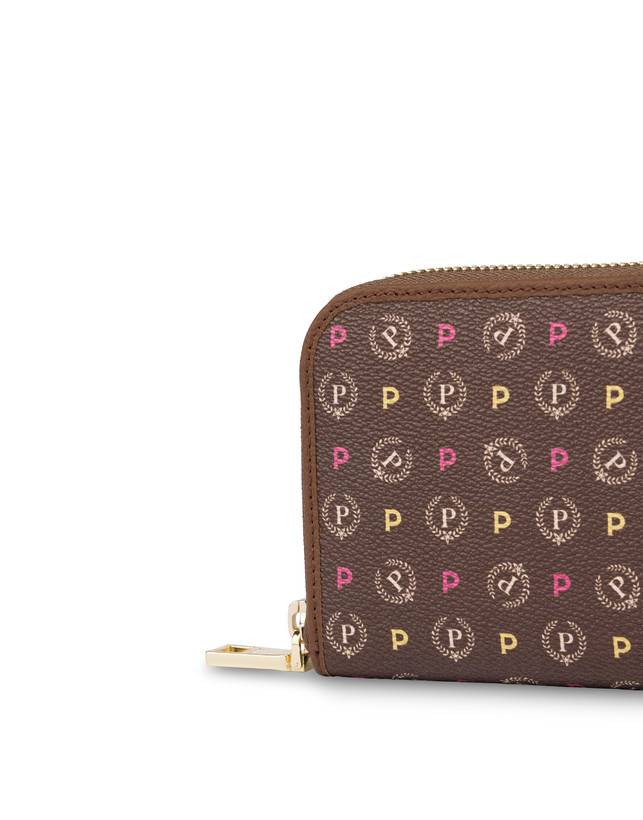 Pollini Portafoglio Zip Around Heritage Logo Classic Multicolor/marrone Online