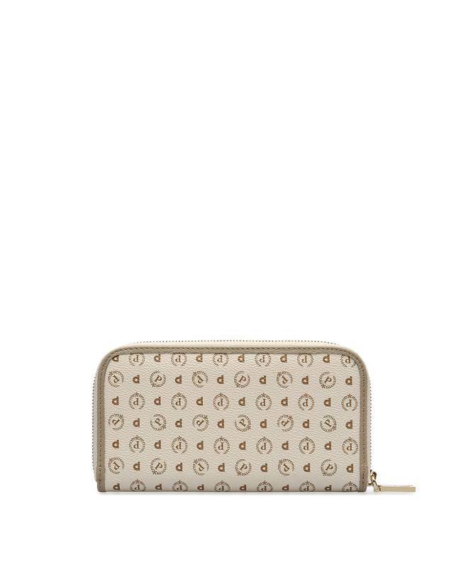Pollini Portafoglio Zip Around Heritage Logo Classic Avorio/ghiaccio Outlet