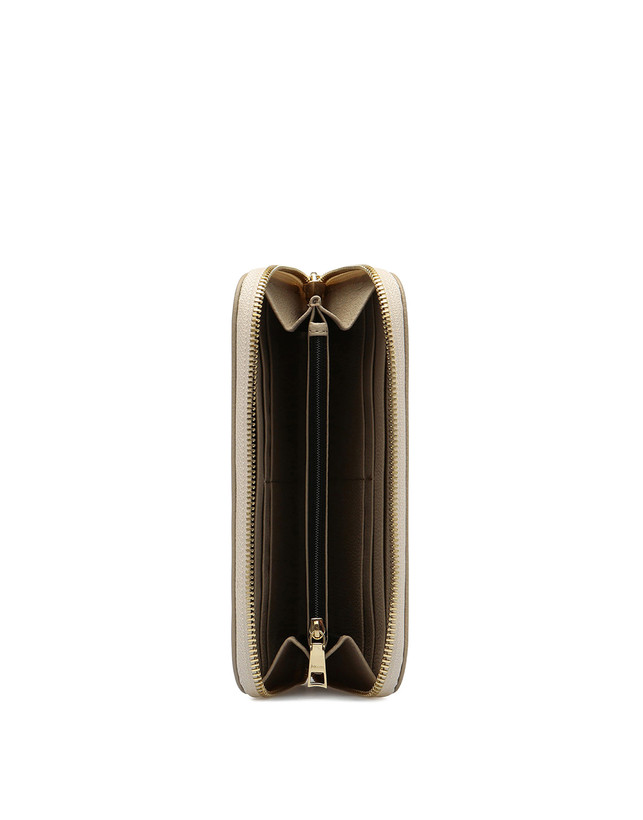 Pollini Portafoglio Zip Around Heritage Logo Classic Avorio/ghiaccio Outlet