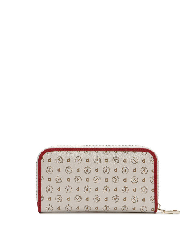 Pollini Portafoglio Zip Around Heritage Logo Classic Avorio/lacca In Vendita