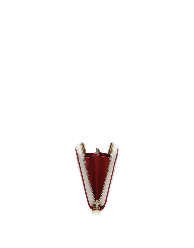 Pollini Portafoglio Zip Around Heritage Logo Classic Avorio/lacca In Vendita