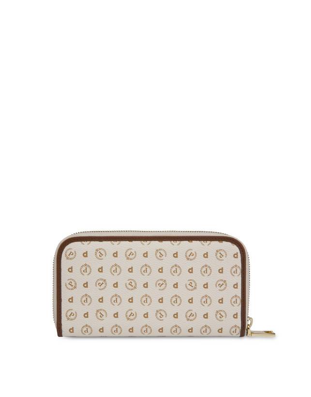 Pollini Portafoglio Zip Around Heritage Logo Classic Avorio/marrone Saldi