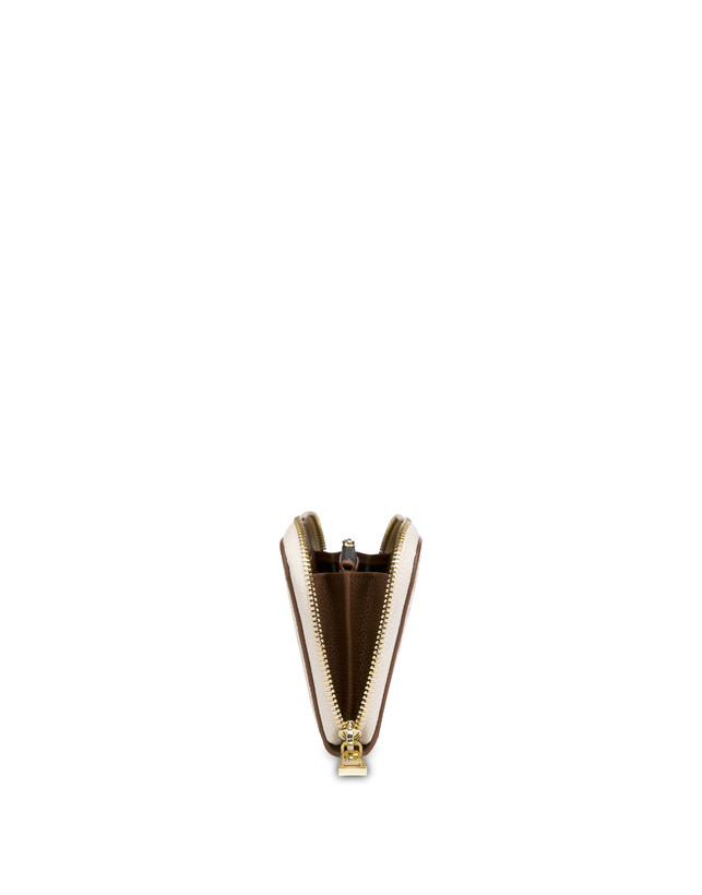 Pollini Portafoglio Zip Around Heritage Logo Classic Avorio/marrone Saldi