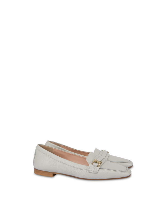 Pollini Mocassini In Vitello Uptown Gesso In Linea