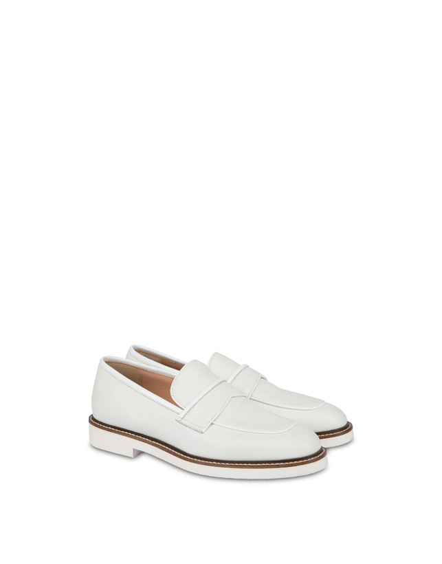 Pollini Mocassini In Vitello Mannish Bianco/bianco Vendita