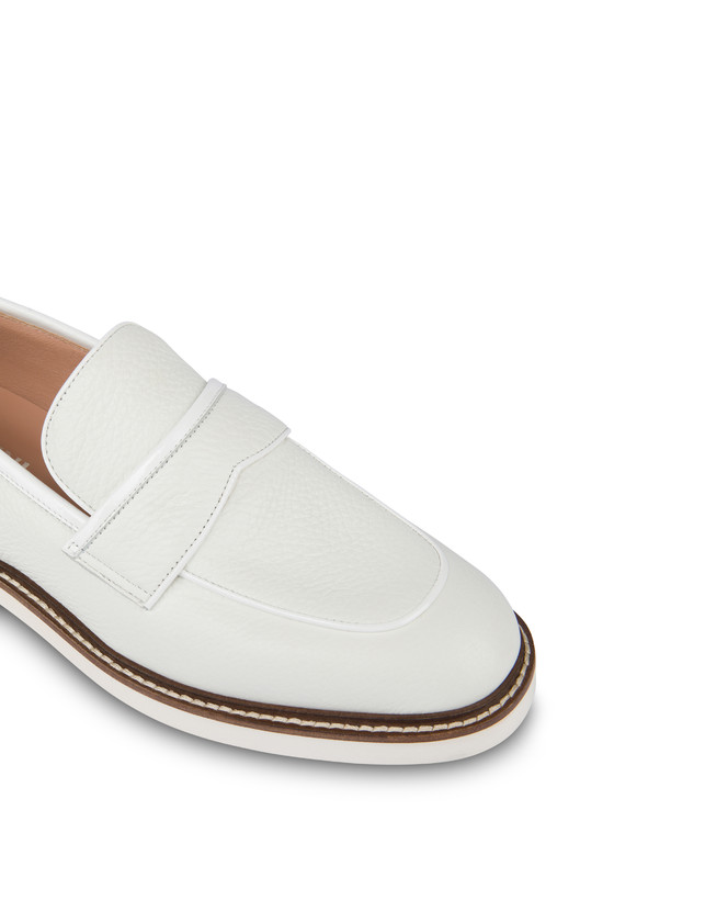 Pollini Mocassini In Vitello Mannish Bianco/bianco Vendita