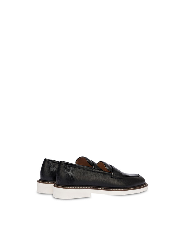 Pollini Mocassini In Vitello Mannish Nero/nero Spedizione Gratuita