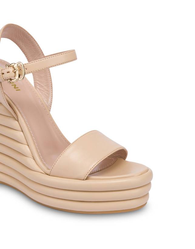 Pollini Sandali Con Zeppa In Nappa Up Sabbia Soddisfazione Garantita