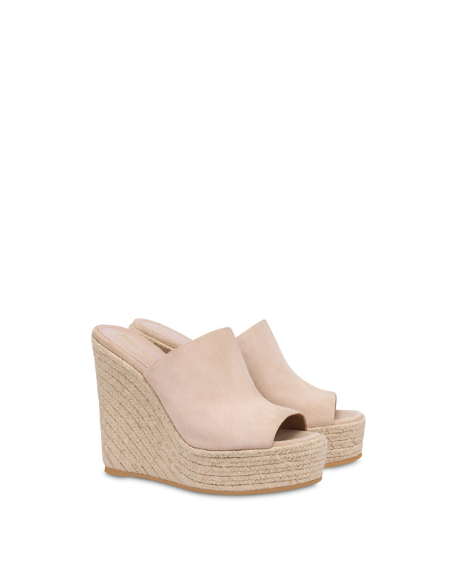 Pollini Mules Con Zeppa In Camoscio Playa Sabbia Acquista Ora