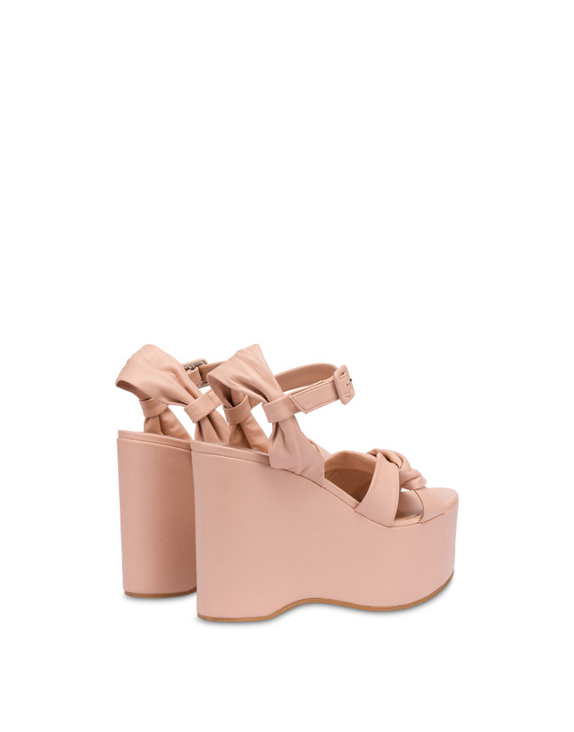 Pollini Sandali Con Zeppa In Nappa Oasis Nude Consegna Veloce