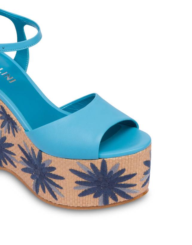 Pollini Sandali Con Zeppa Ricamata Desert Rose Pool/naturale Promozione Limitata