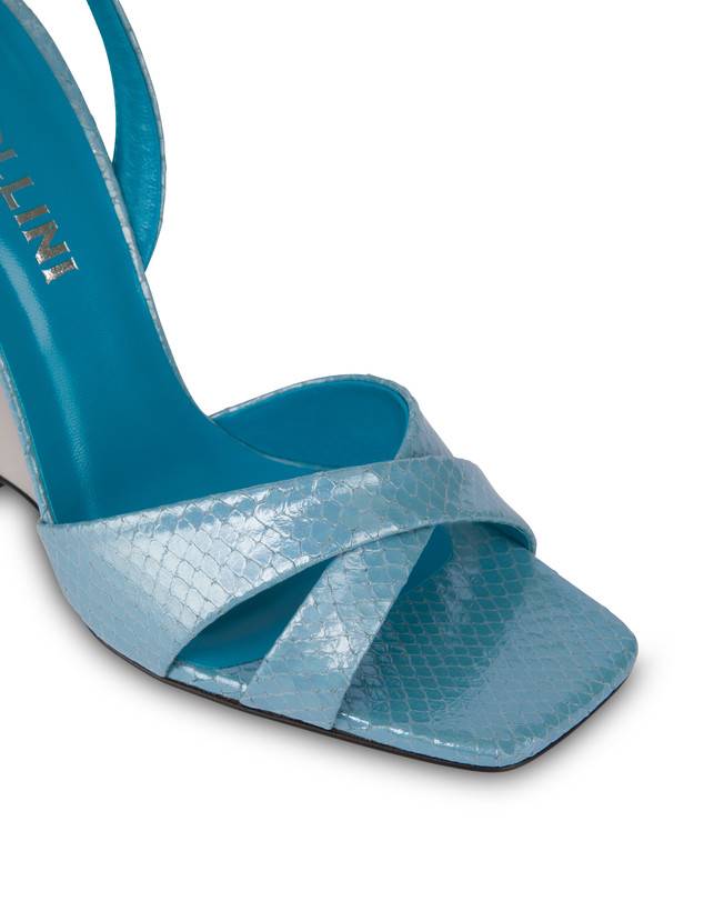 Pollini Sandali Con Zeppa Stampa Pitone Cote D'azur Pool/argento Convenienza