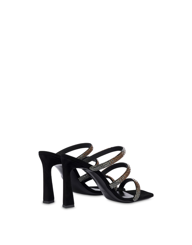 Pollini Mules Con Tacco Bling Bling Nero Novità