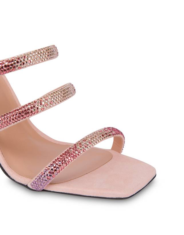 Pollini Mules Con Tacco Bling Bling Nude Presa