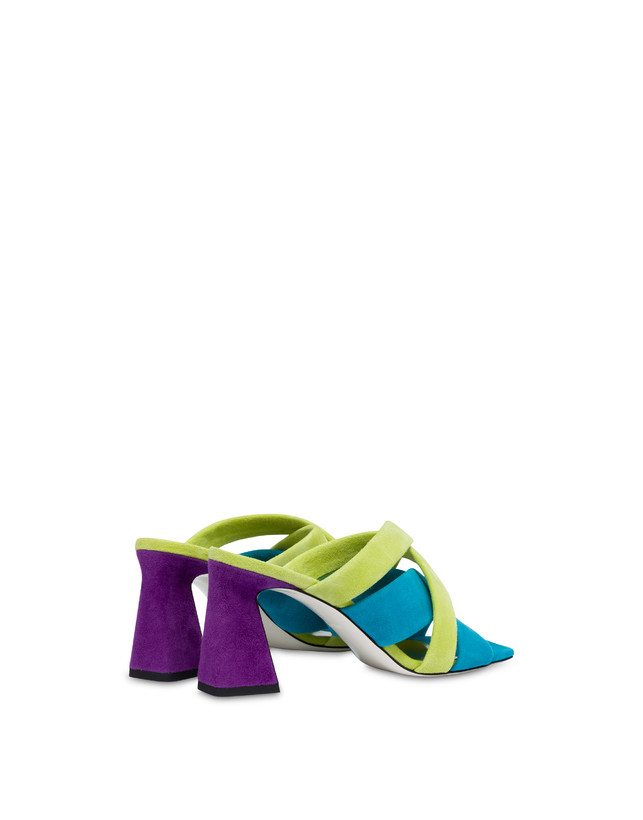 Pollini Mules In Camoscio Colour Explosion Pool/apple/iris Online