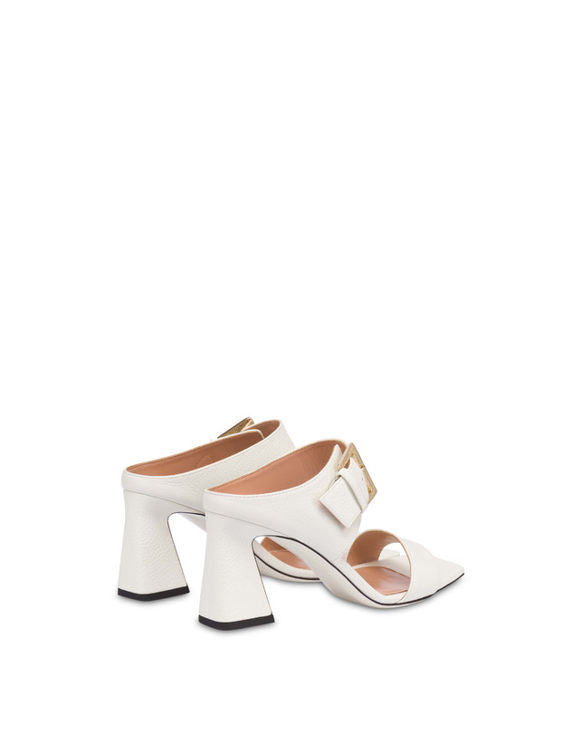 Pollini Sandali In Vitello Bottalato Con Fibbia Ethos Bianco In Vendita