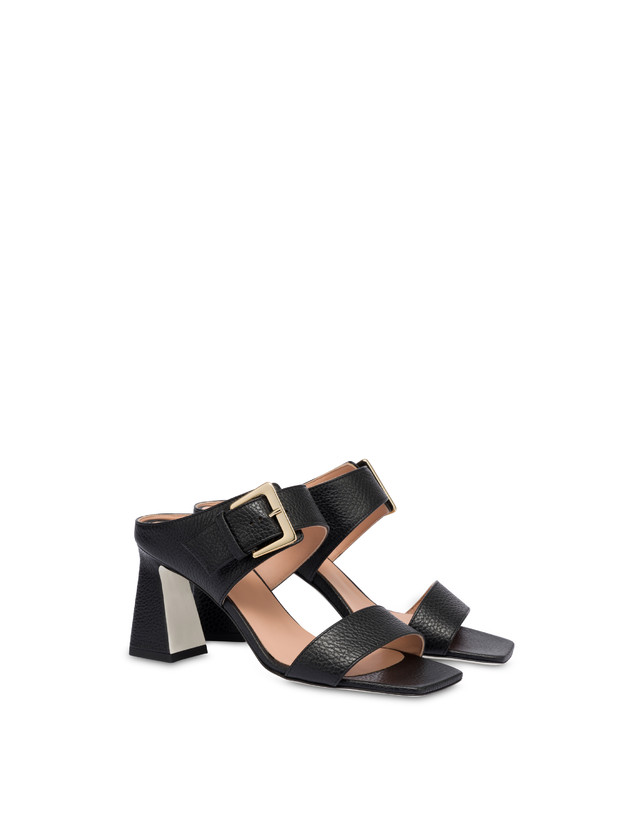 Pollini Sandali In Vitello Bottalato Con Fibbia Ethos Nero Saldi