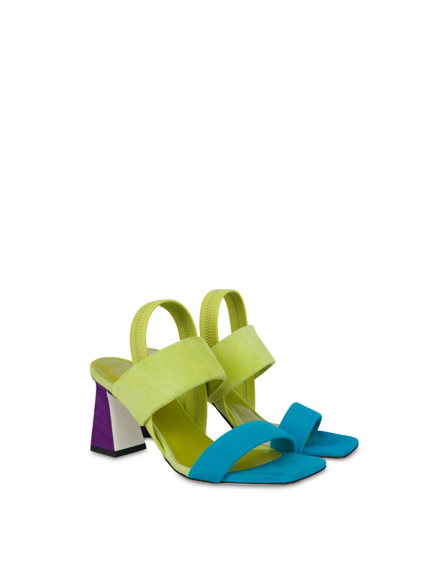 Pollini Sandali In Camoscio Color Explosion Pool/apple/iris Hotsell
