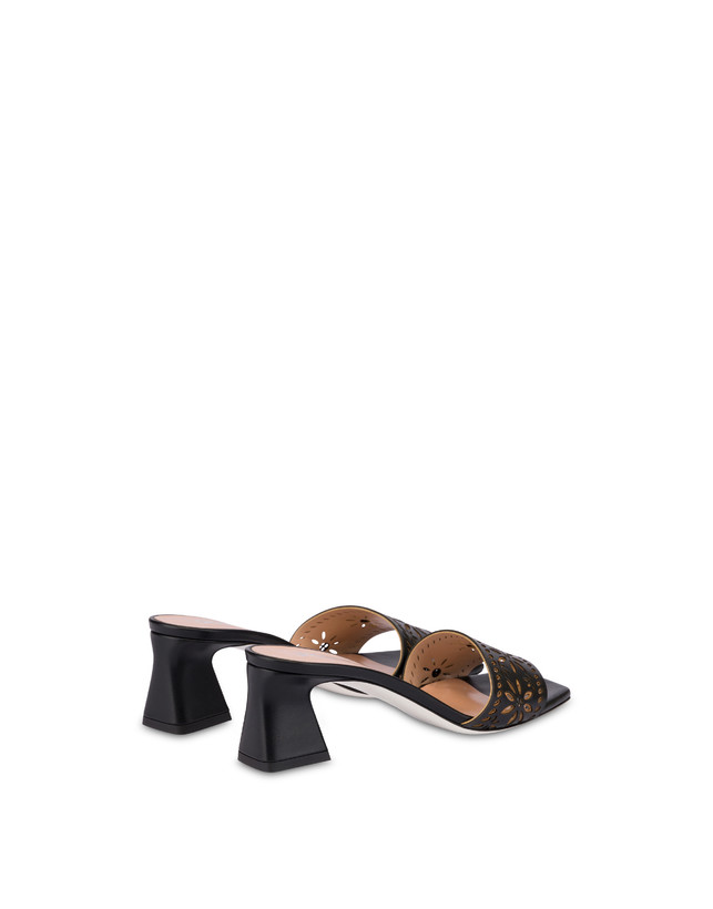 Pollini Sandali In Vitello Laserato Desert Rose Nero Negozio