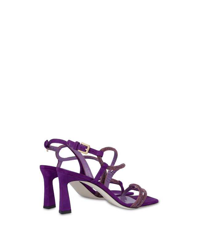 Pollini Sandali In Camoscio Con Strass Bling Bling Iris Qualità