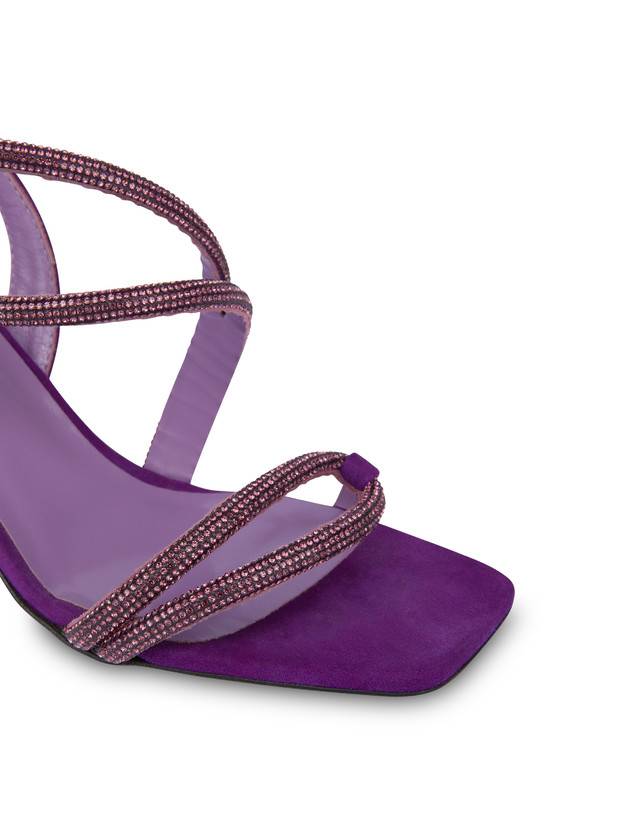 Pollini Sandali In Camoscio Con Strass Bling Bling Iris Qualità