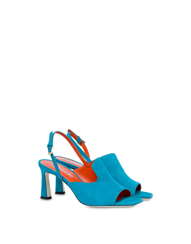 Pollini Mules Slingback In Camoscio Wave Pool Pezzi Unici