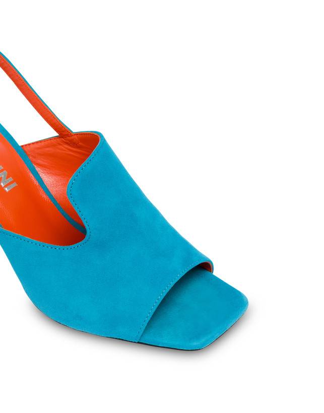 Pollini Mules Slingback In Camoscio Wave Pool Pezzi Unici
