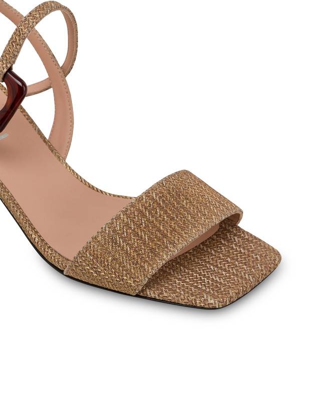 Pollini Sandali In Vitello Stampa Intreccio Between The Lines Wood-oro Negozi Online