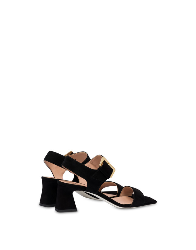 Pollini Sandali In Camoscio Nina Nero Fino Al -60%