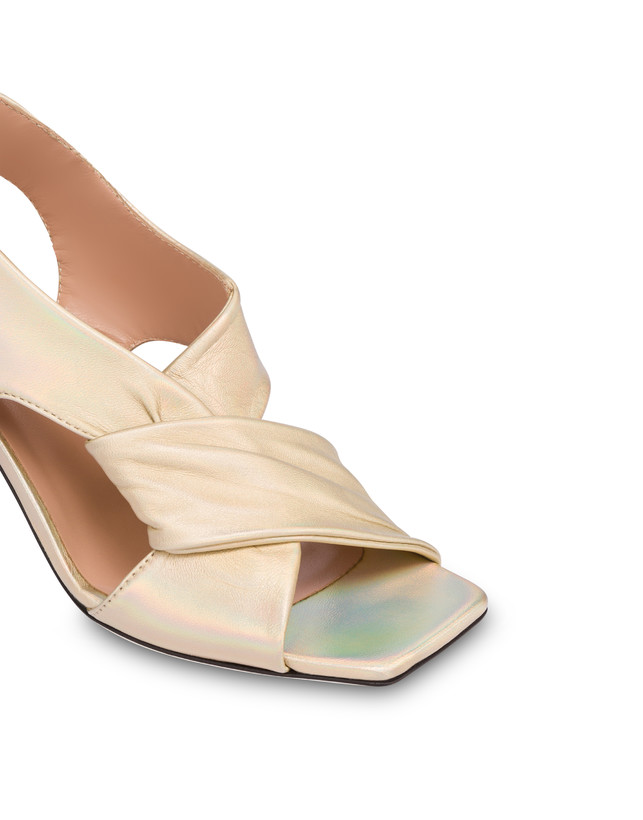 Pollini Sandali In Nappa Iridescente Oasis Sabbia Sottocosto