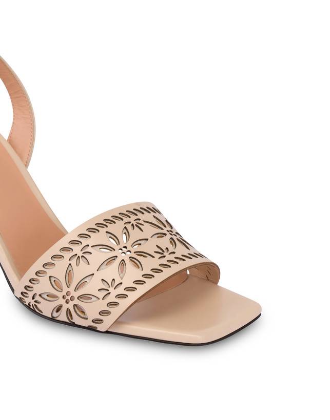 Pollini Sandali In Vitello Con Intagli Desert Rose Sabbia Novità