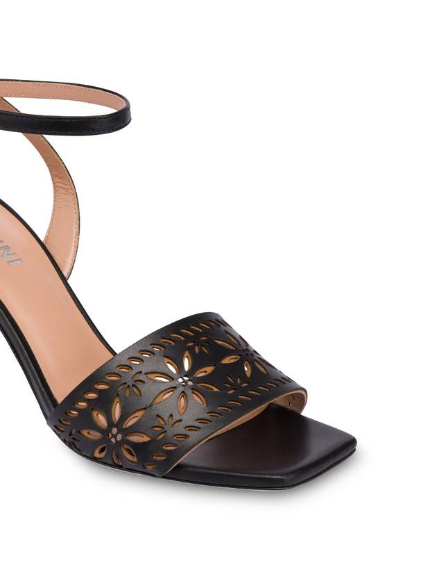Pollini Sandali In Vitello Con Intagli Desert Rose Nero Presa